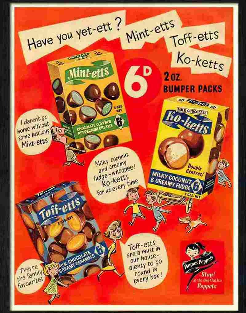 poppets 1950s Advert A4 Photo Print