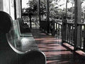 porch bench exterior1980s 1990s A4 Photo Print