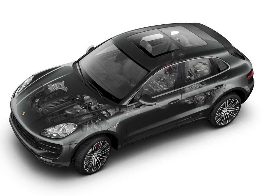 porsche macan turbo 2014 cutaway A4 Photo Print