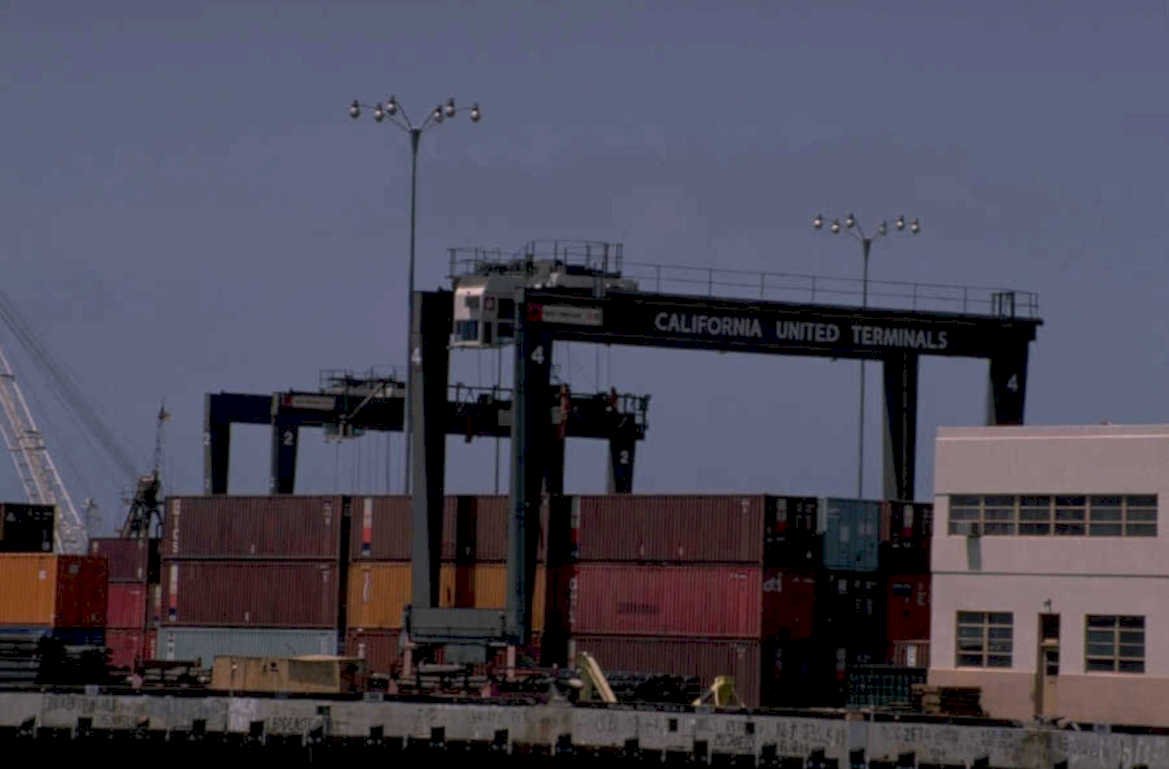 port crane containers 1980s 1990s A4 Photo Print