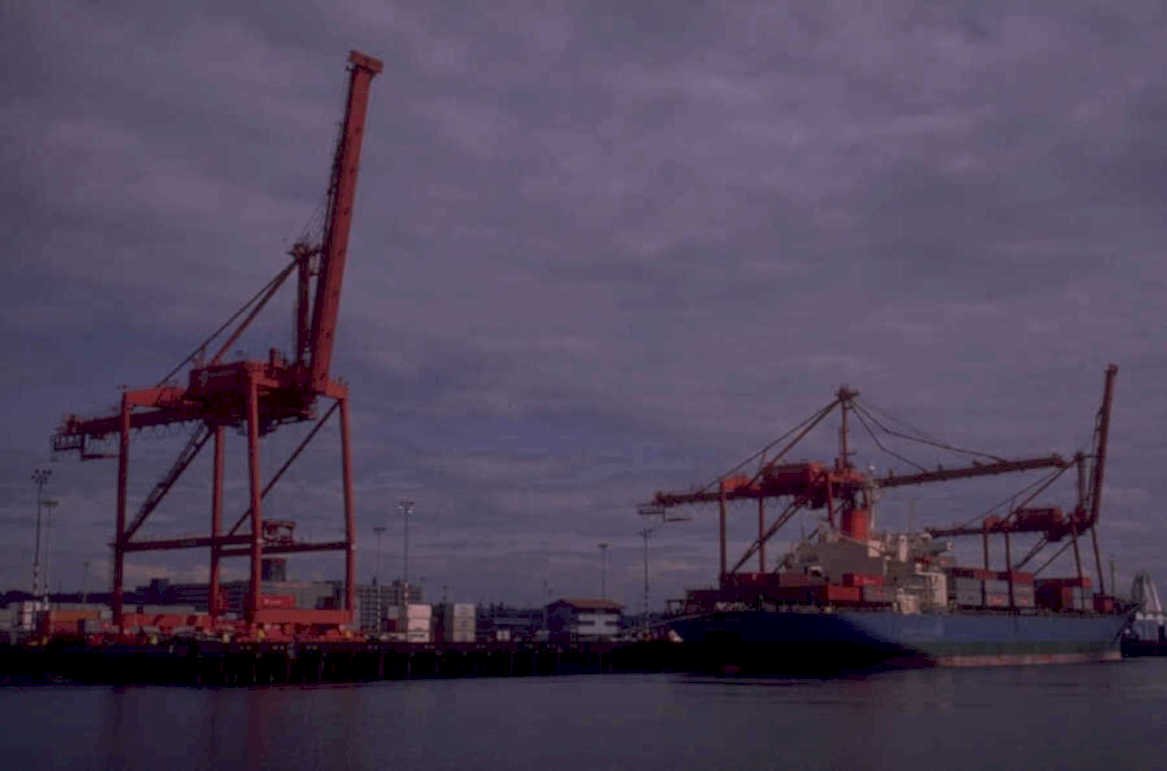port cranes container 1980s 1990s A4 Photo Print