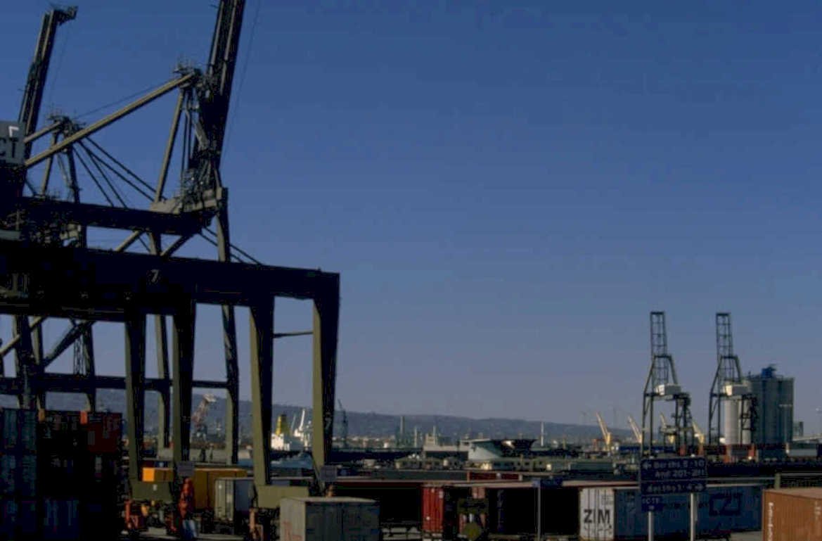 port cranes containers 1980s 1990s A4 Photo Print