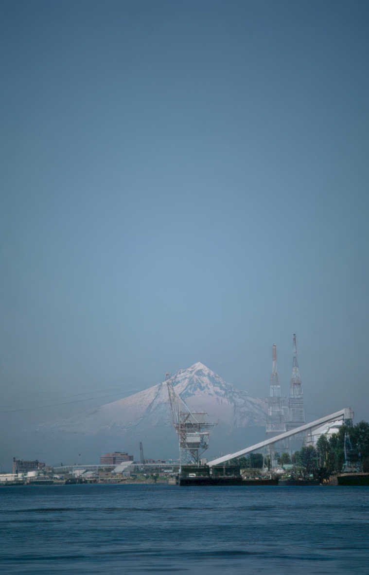 port fuji cranes Vintage A4 Photo Print