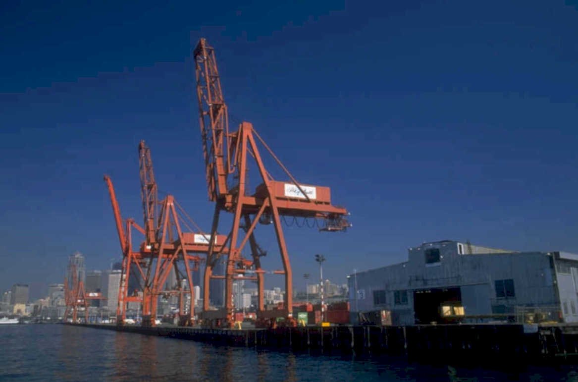 port seattle cranes 1980s 1990s A4 Photo Print