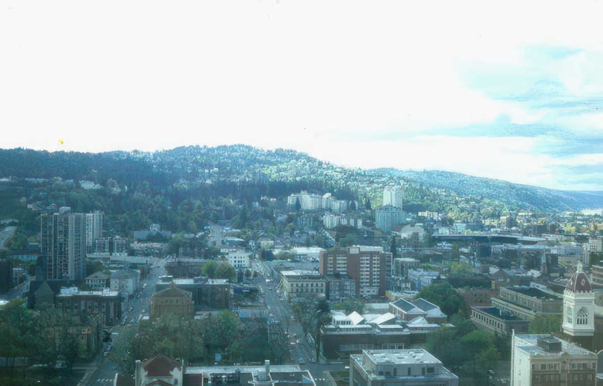 portland cityscape 2008 Vintage A4 Photo Print