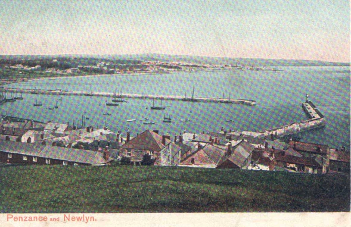portsmouth newlyn harborVintage 1880s 1900s A4 Photo Print