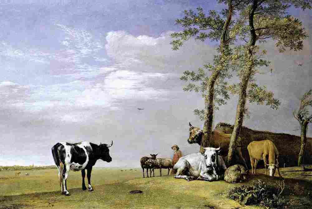 pot A Husbandman with His Herd Art A4 Photo Print