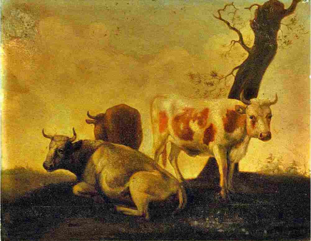pot Cows in a Landscape Art A4 Photo Print