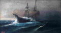 poulakas sailing vessel in a storm Art A4 Photo Print