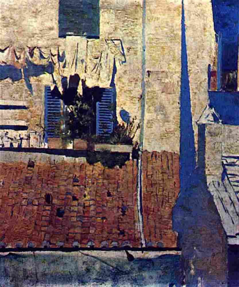 pousao house of blue shutters Art A4 Photo Print