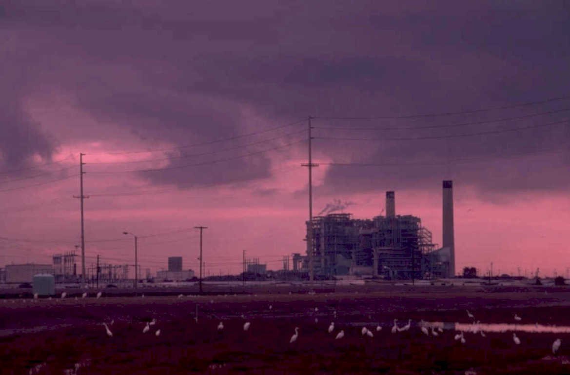 power plant dusk 1980s 1990s A4 Photo Print