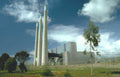 power plant smokestacks Vintage A4 Photo Print