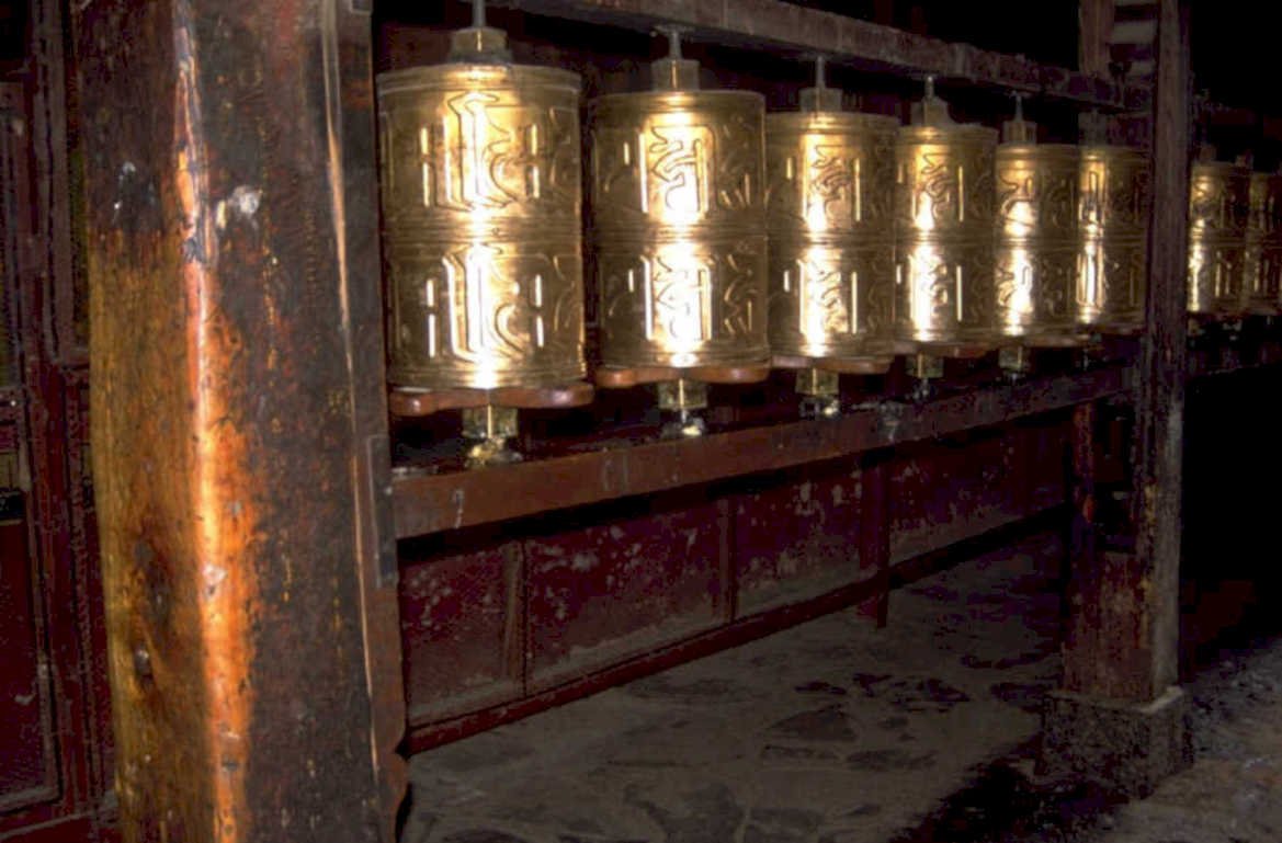 prayer wheels temple 1980s 1990s A4 Photo Print