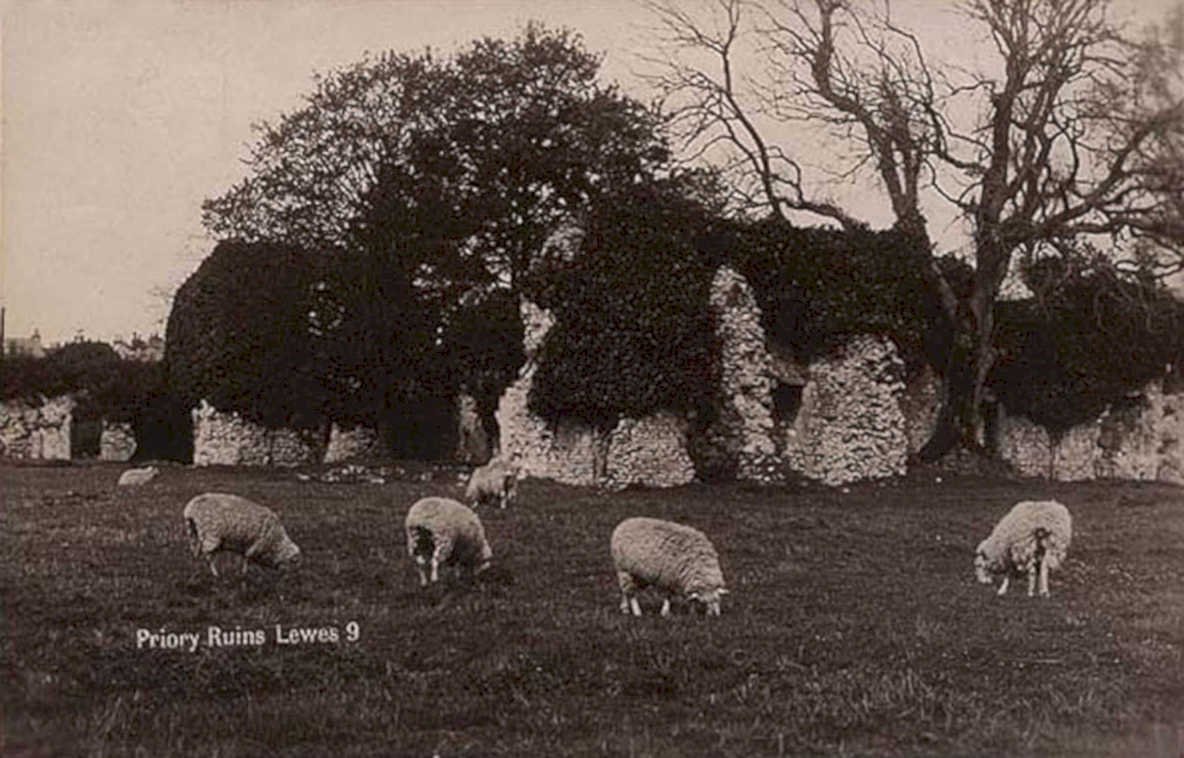 priory ruins lewesVintage 1880s 1900s A4 Photo Print