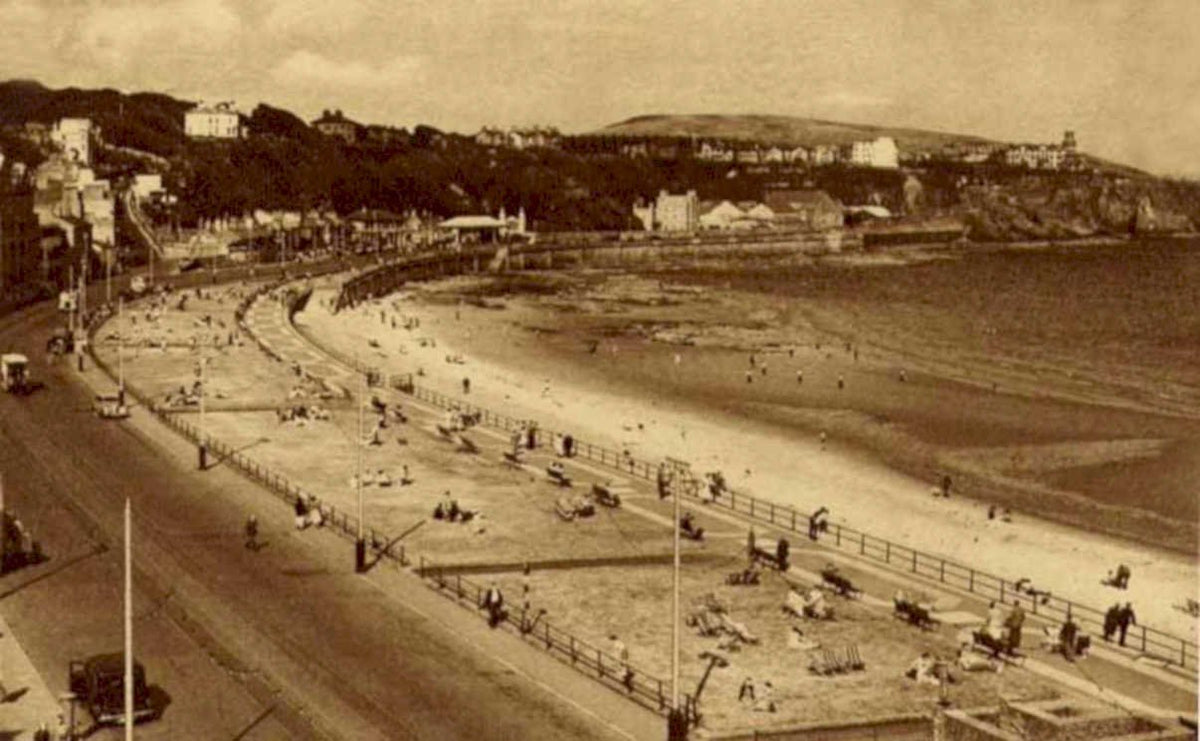 promenade beach brightonVintage 1880s 1900s A4 Photo Print