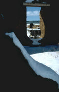 pueblo ruins snowfall Vintage A4 Photo Print