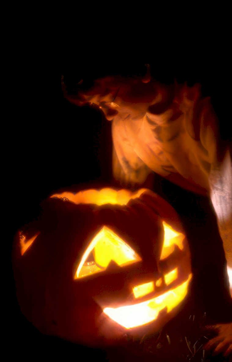 pumpkin carving lantern Vintage A4 Photo Print