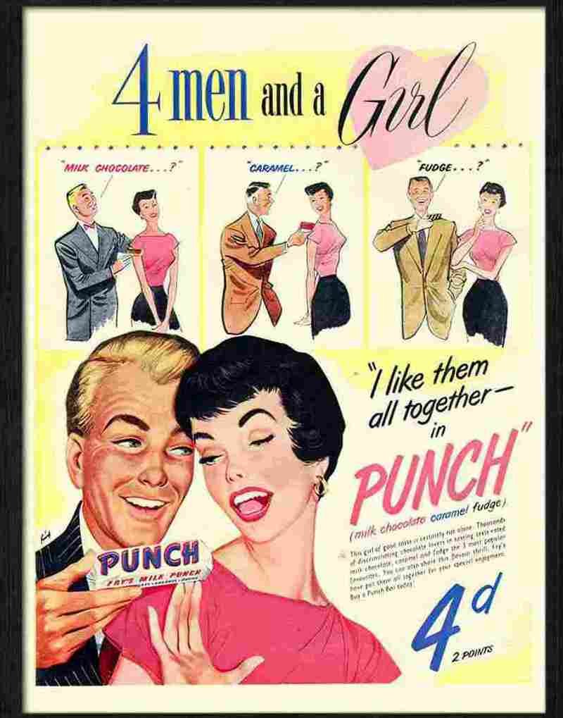 punch chocolate bar 1950s Advert A4 Photo Print
