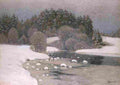 purvitis winter scene Art A4 Photo Print