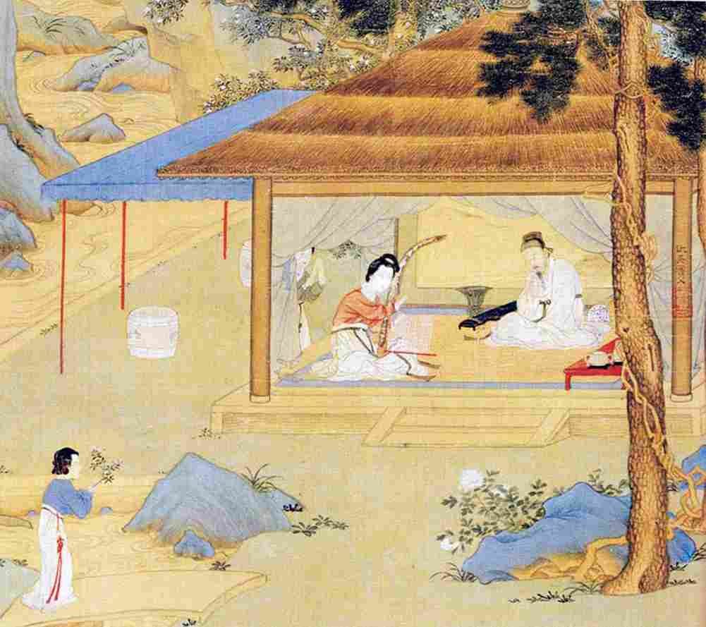 qiu ying Harp Player in a Pavillion Art A4 Photo Print