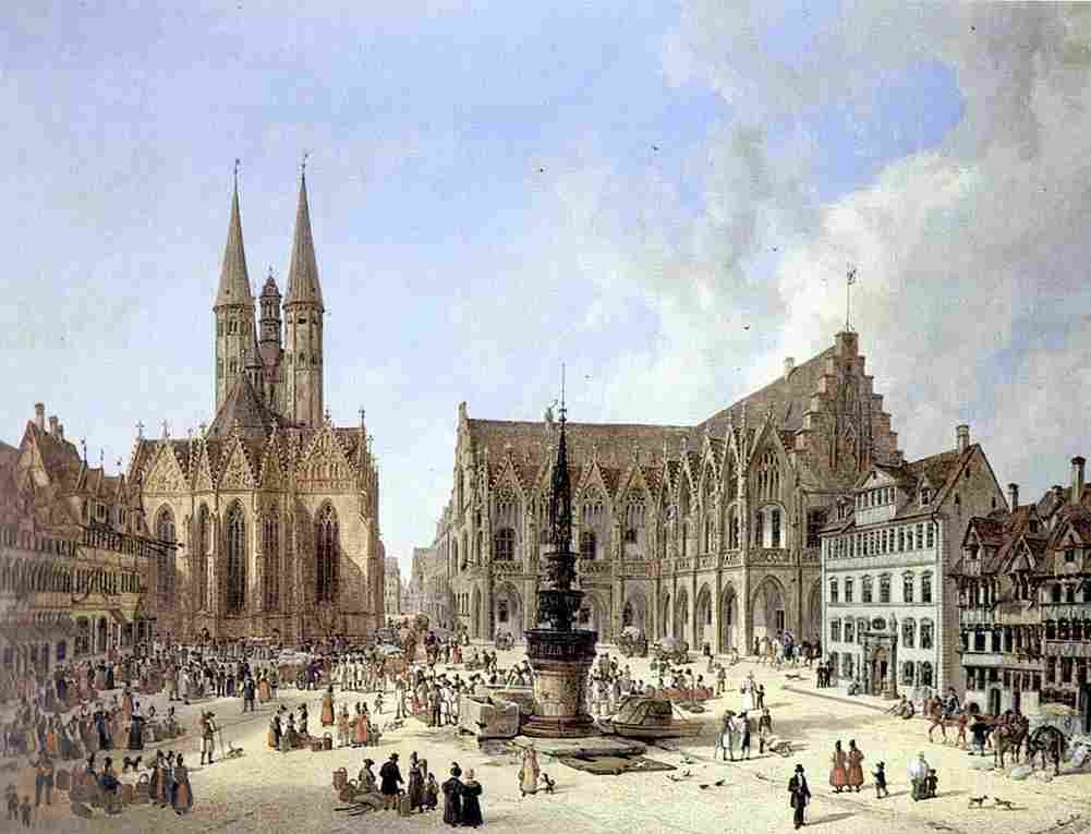 quaglio Brunswick City Market Art A4 Photo Print