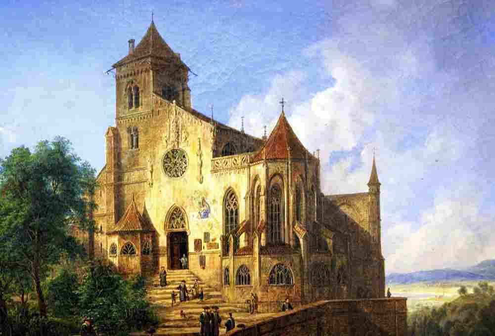 quaglio Landscape with a Church Art A4 Photo Print