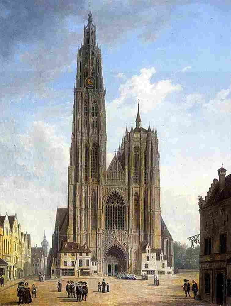 quaglio The Cathedral in Antwerp Art A4 Photo Print