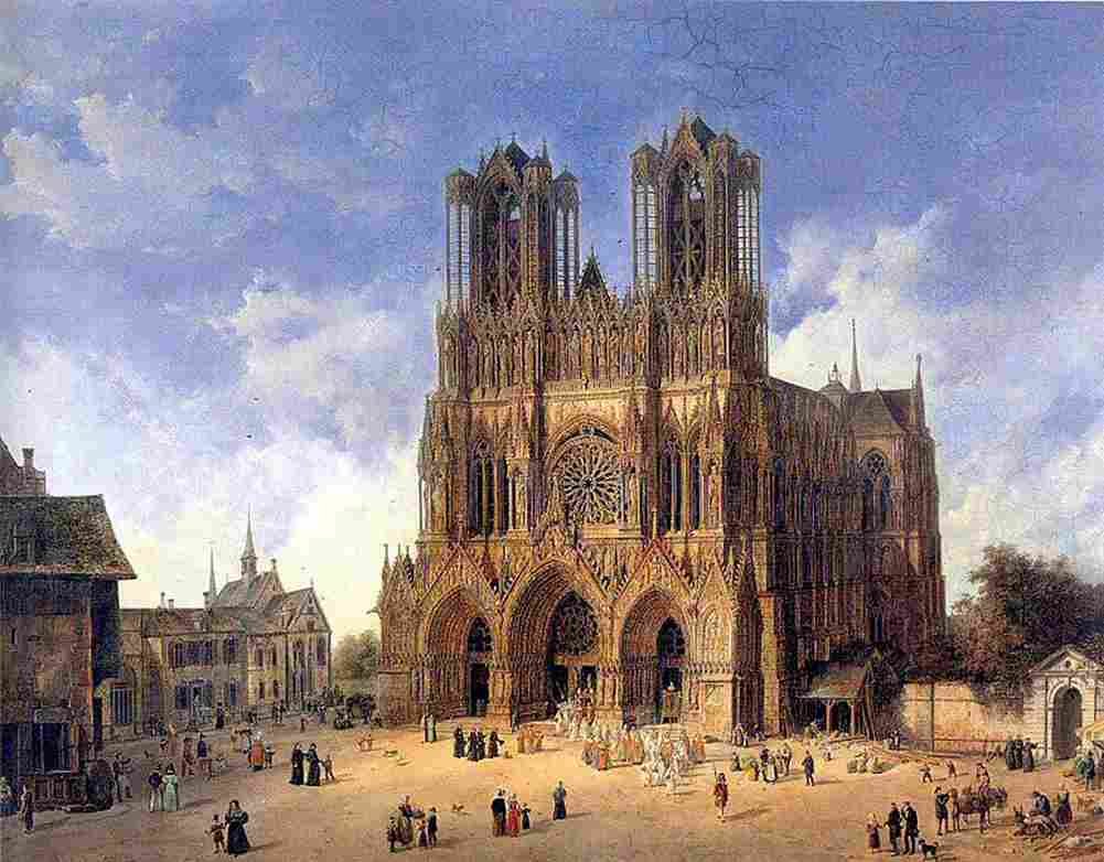 quaglio The Cathedral of Reims Art A4 Photo Print