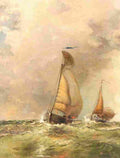 quartley Sailboats on a Frothy Sea Art A4 Photo Print