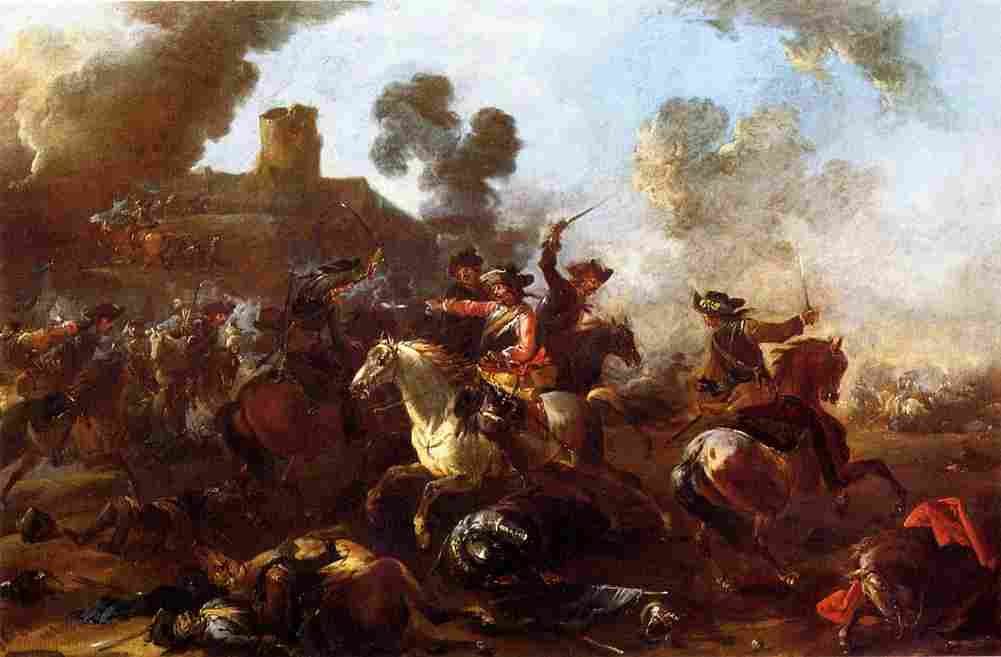 querfurt Cavalry Battle between Imperials Art A4 Photo Print
