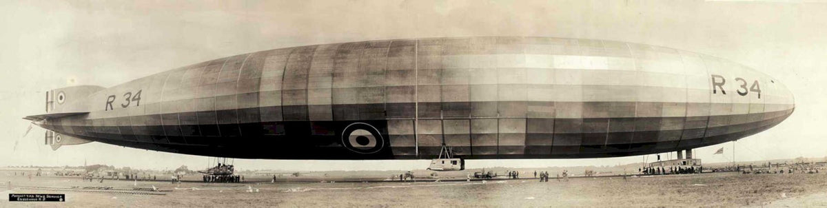 r34 airship launch Vintage world war A4 Photo Print