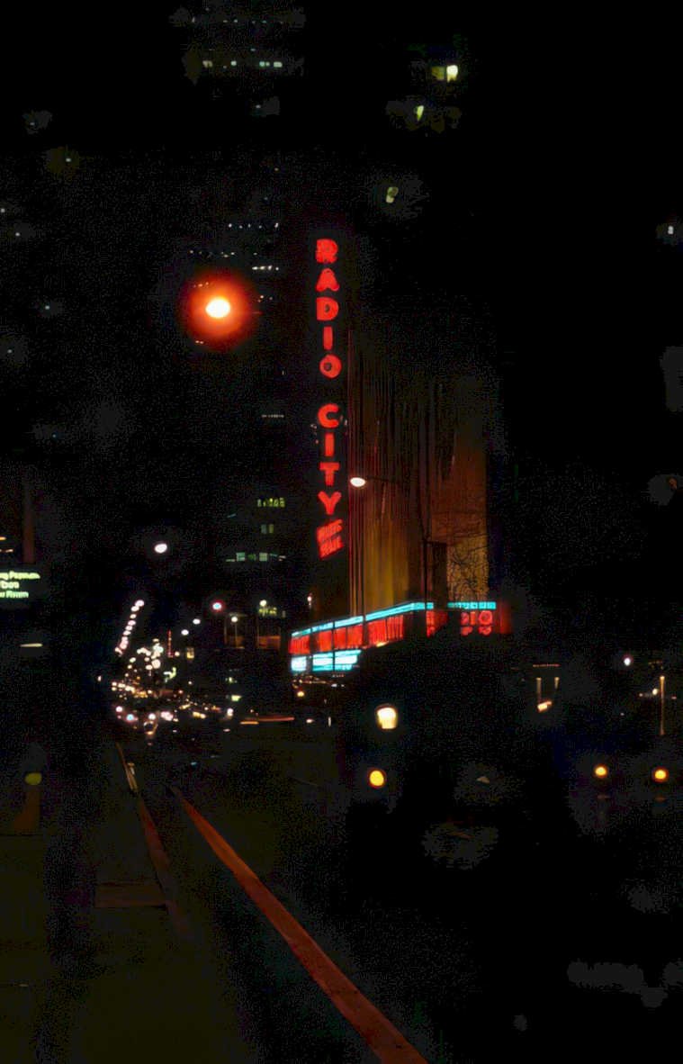 radio city night 1 Vintage A4 Photo Print
