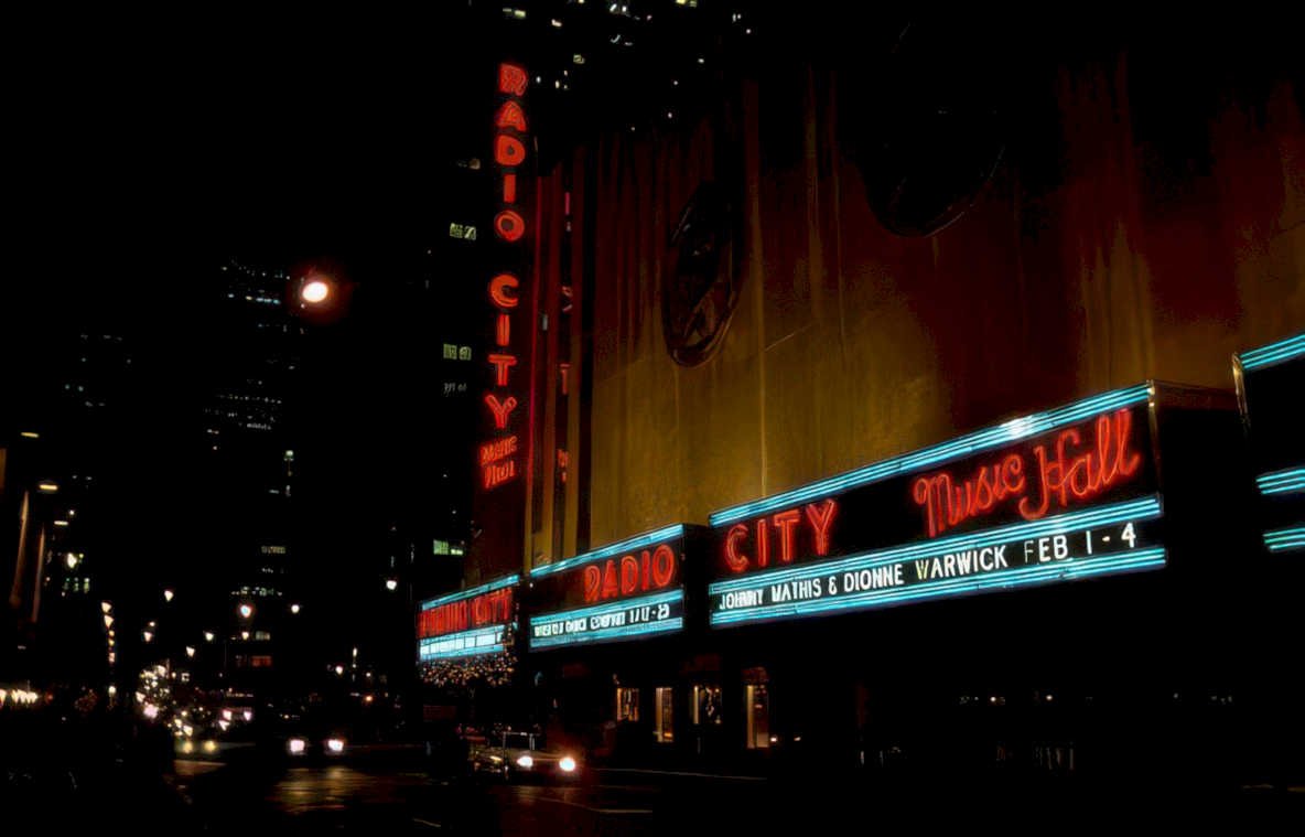 radio city night 2 Vintage A4 Photo Print