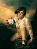 raeburn Boy and Rabbit m Art A4 Photo Print