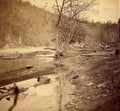raft logs riverbank Vintage world war A4 Photo Print
