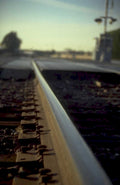 railroad tracks crossing 1980s 1990s A4 Photo Print