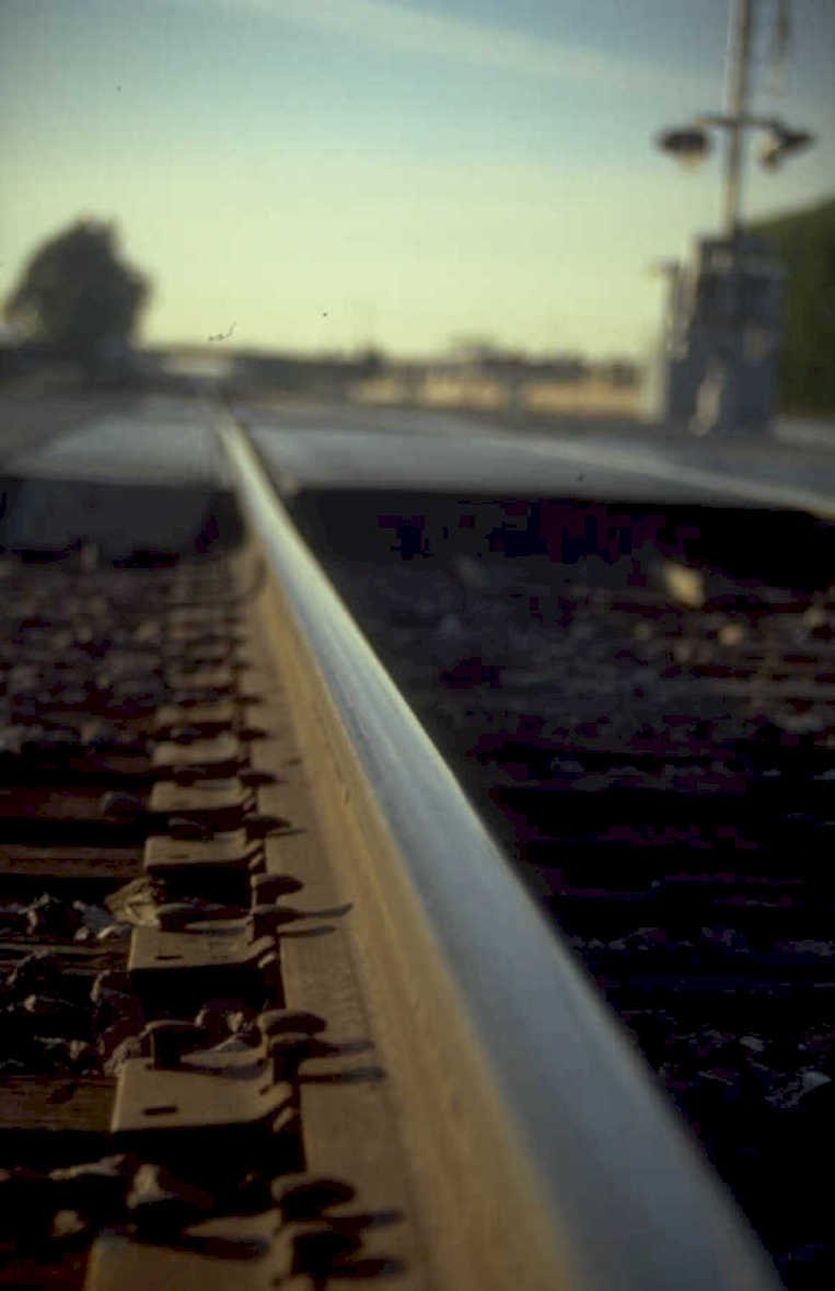 railroad tracks crossing 1980s 1990s A4 Photo Print