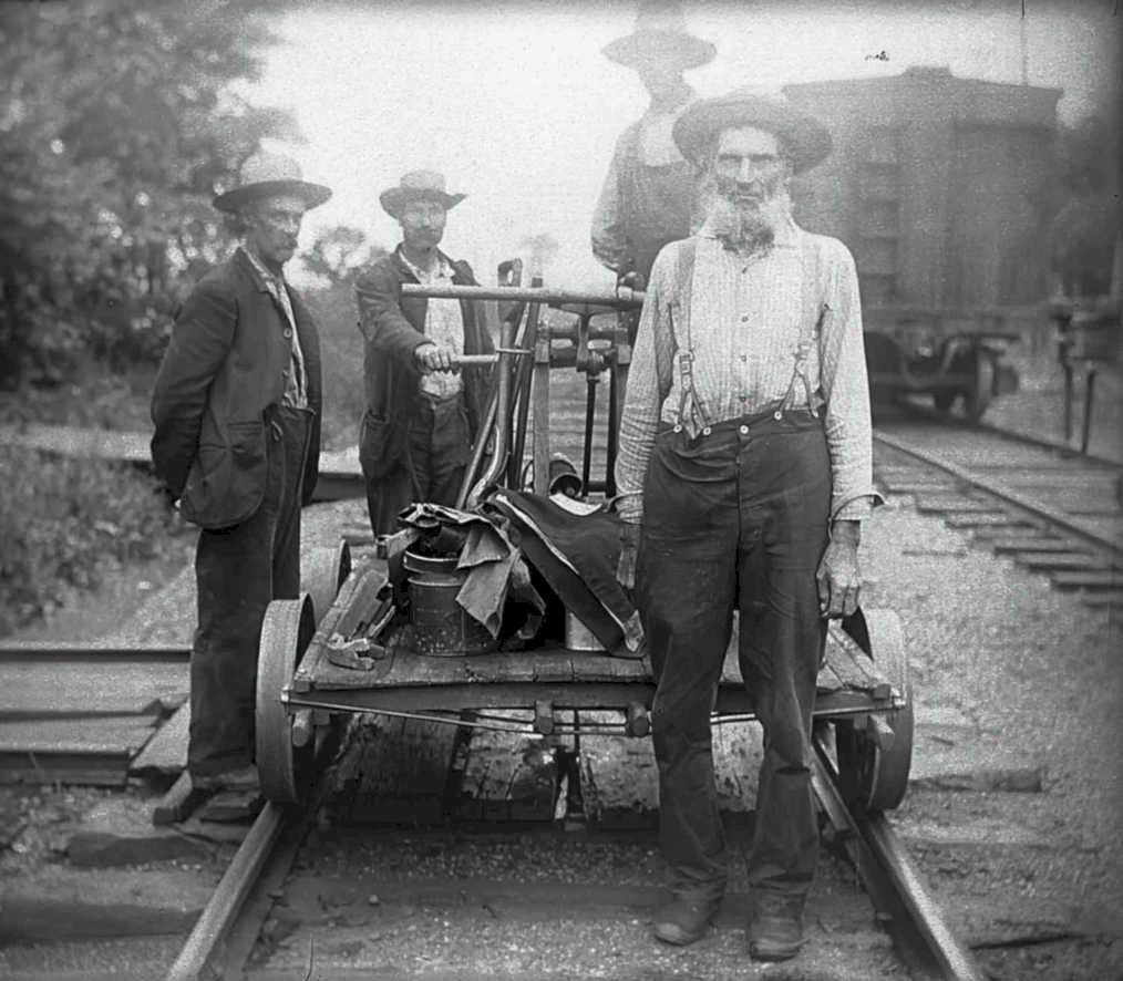 railroad workers wv Vintage world war A4 Photo Print