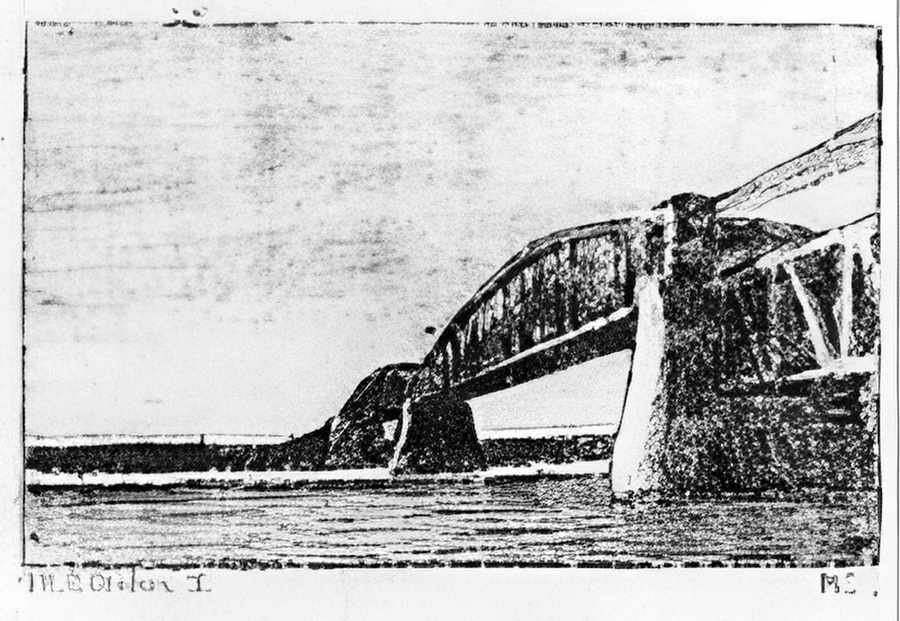 railway bridge oosterbeek mc escher 1917 A4 Photo Print