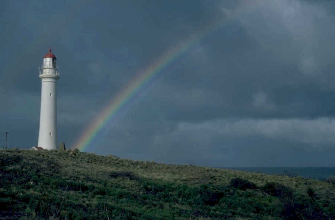 rainbow lighthouse south 1980s 1990s A4 Photo Print
