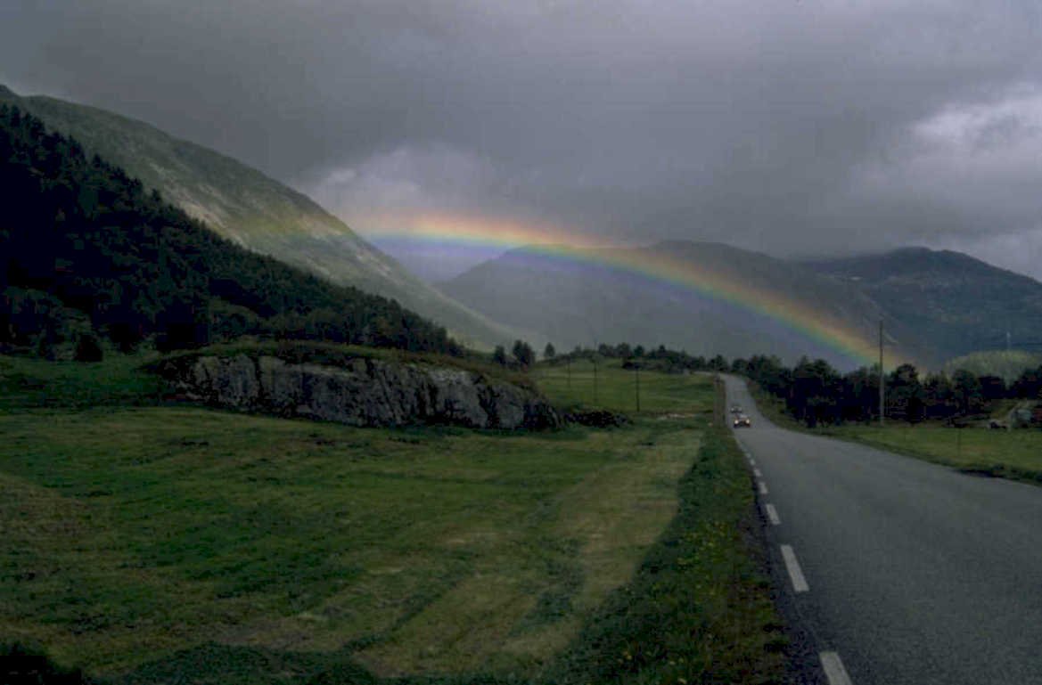 rainbow mountain road 1980s 1990s A4 Photo Print
