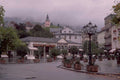 rainy town square 1980s 1990s A4 Photo Print