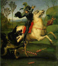 rap Saint George Struggling with the Dragon Art A4 Photo Print