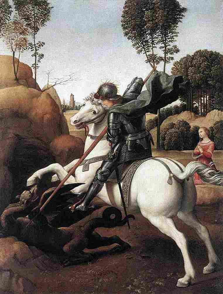 rap Saint George and the Dragon Raphael Art A4 Photo Print