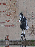 rat with girl on stoll plus A4 Photo Print