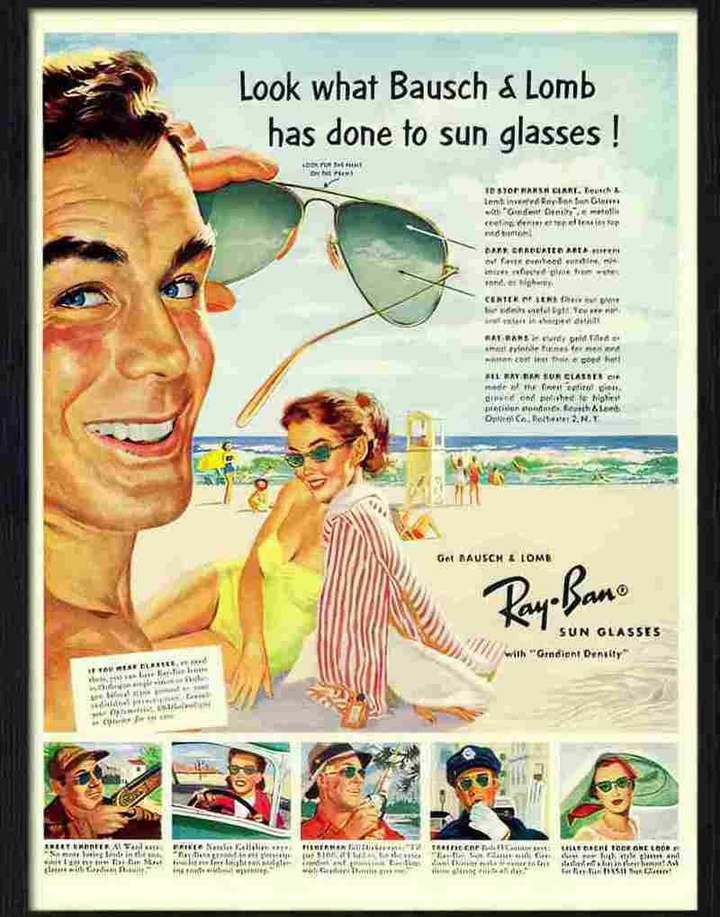 ray ban sunglasses 1950s Advert A4 Photo Print