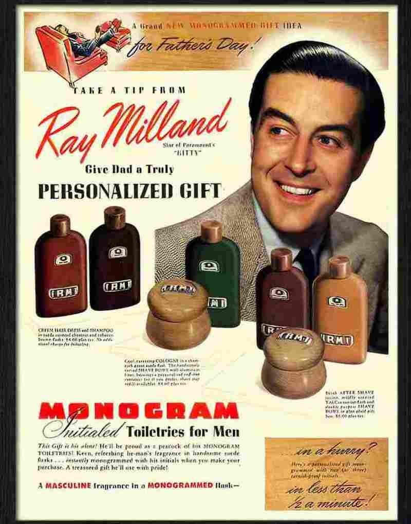 ray milland monogram Advert A4 Photo Print