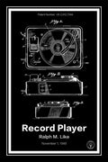 record player patent print black A4 Photo Print