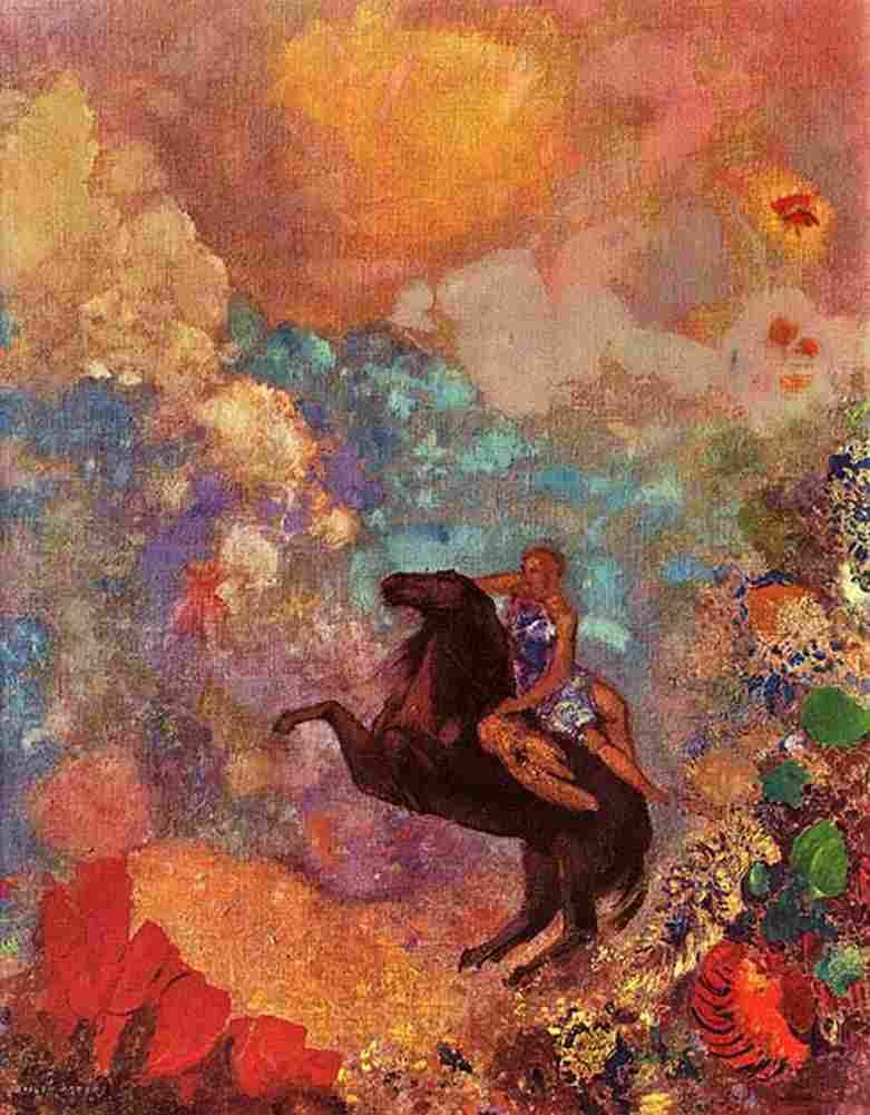 red Pegasus red Art A4 Photo Print