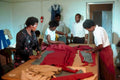 red fabric cutting1980s 1990s A4 Photo Print